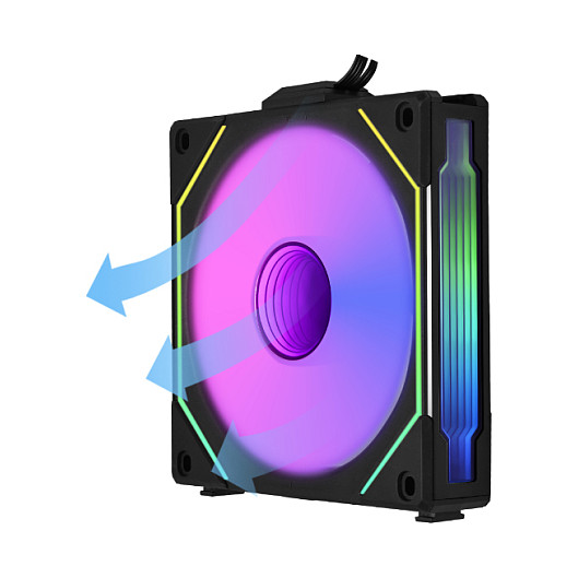 Ftohës për Kasë Lian Li UNI FAN SL-INF 120 ARGB Reverse / 120mm / 200-2100 RPM / ARGB / PWM – Zezë - 5