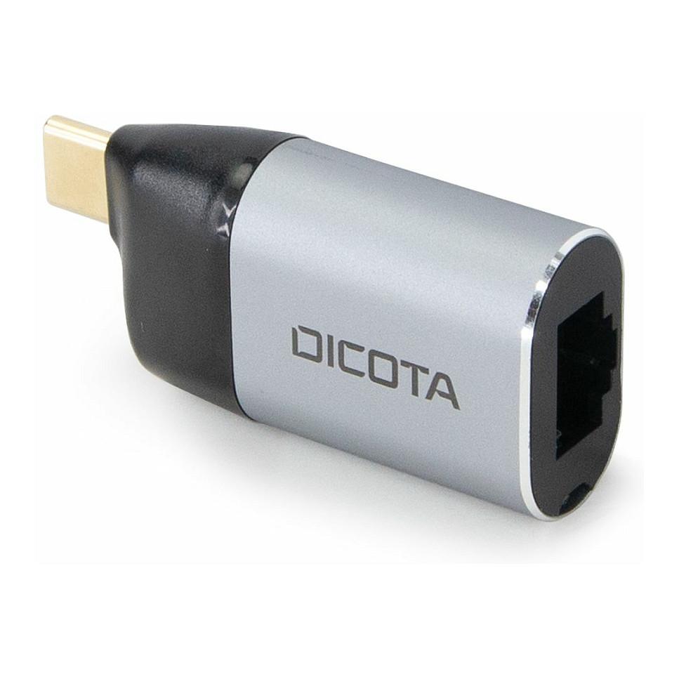 Adapter USB-C në Ethernet DICOTA D32048, RJ45, Gigabit 1000Mbps, Power Delivery 100W, Plug & Play, Metal - Argjend, Zezë - 3