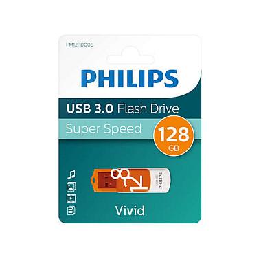USB Flash Drive Philips Vivid Edition 3.0 / FM12FD00B / 128GB / USB 3.2 Gen 1 / Swivel - Portokalli/Bardhë - 2