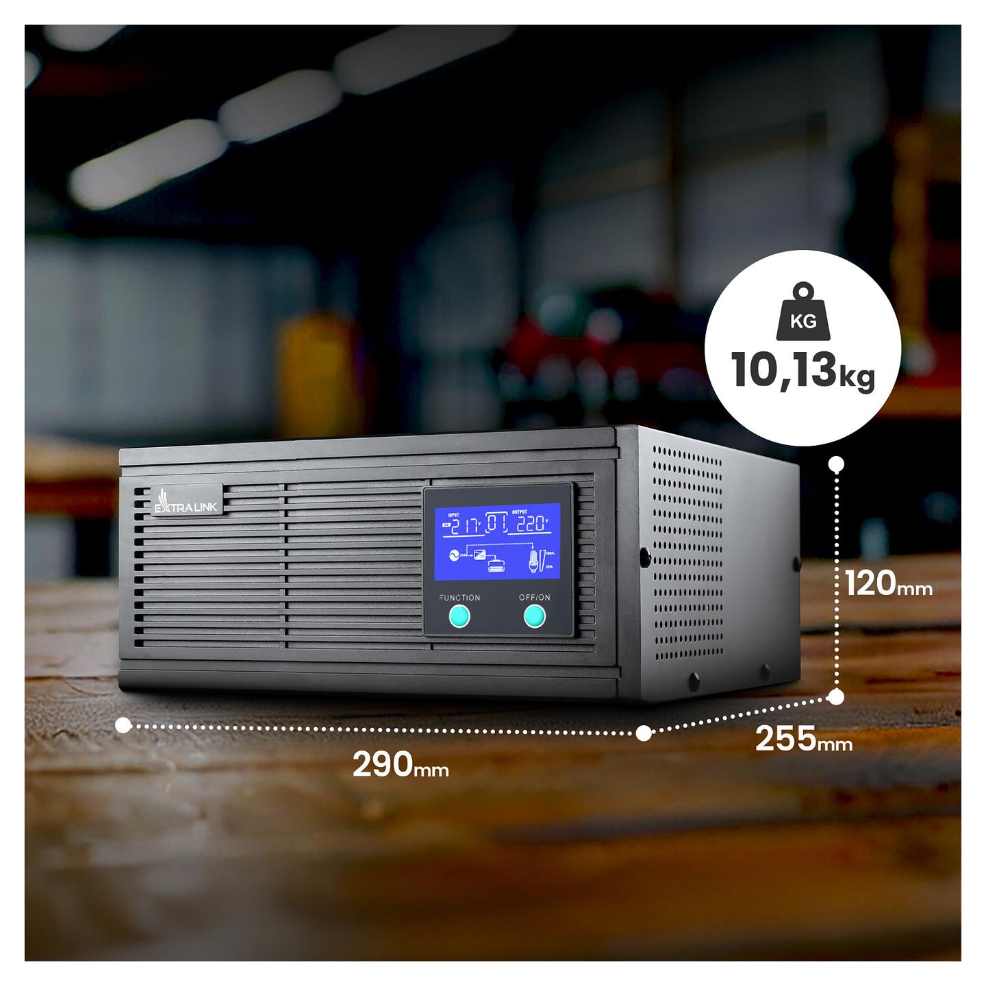 Inverter Extralink Piorun EX.31148, 24 V, 2000 VA, 1600 W, Sinus i pastër - Zezë - 21