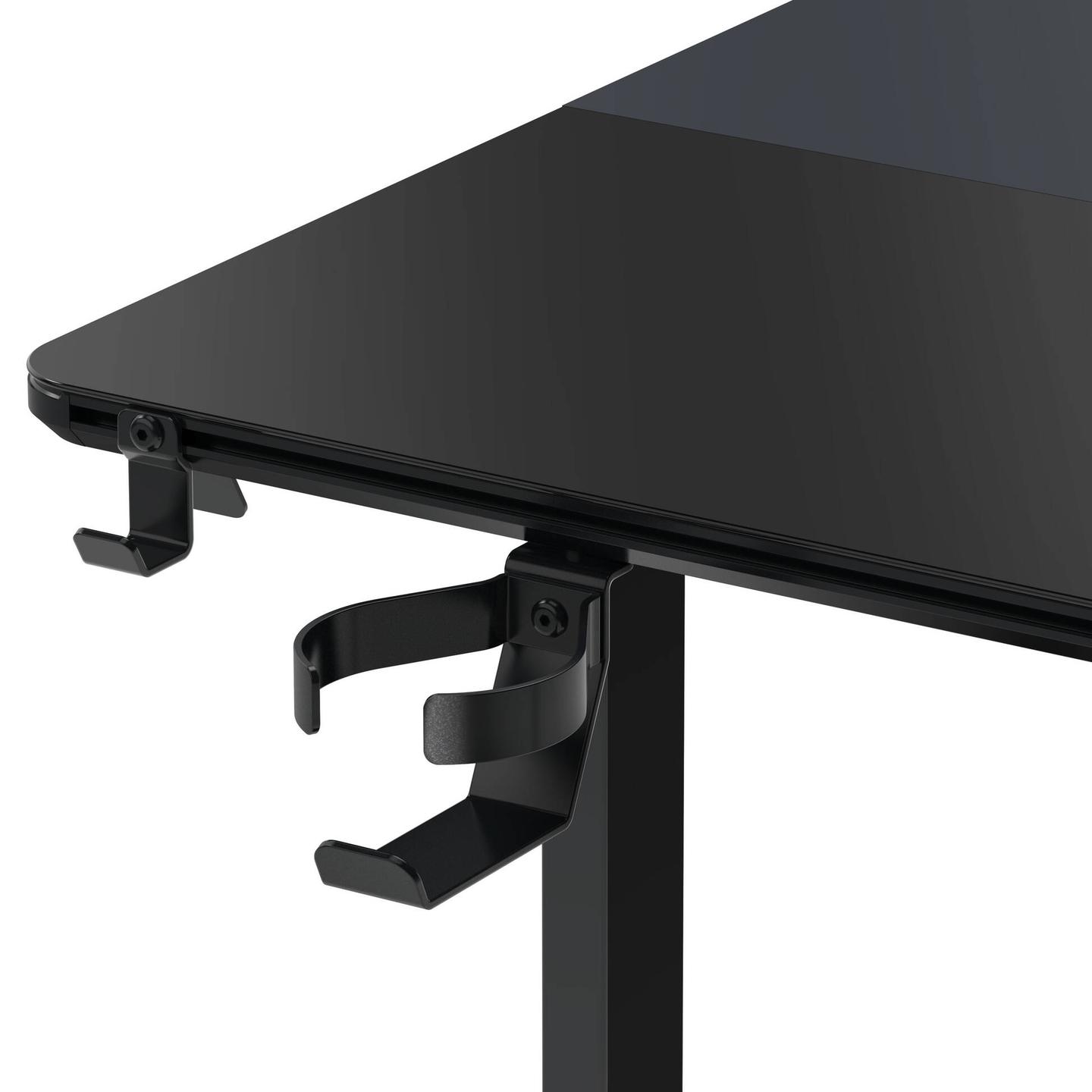 Tavolinë Gaming ThunderX3 LAB-X Lite / 130 × 70 cm / Xham i Temperuar / Panel Mesh / Menaxhim Kabllosh / 80 kg – Zezë - 4