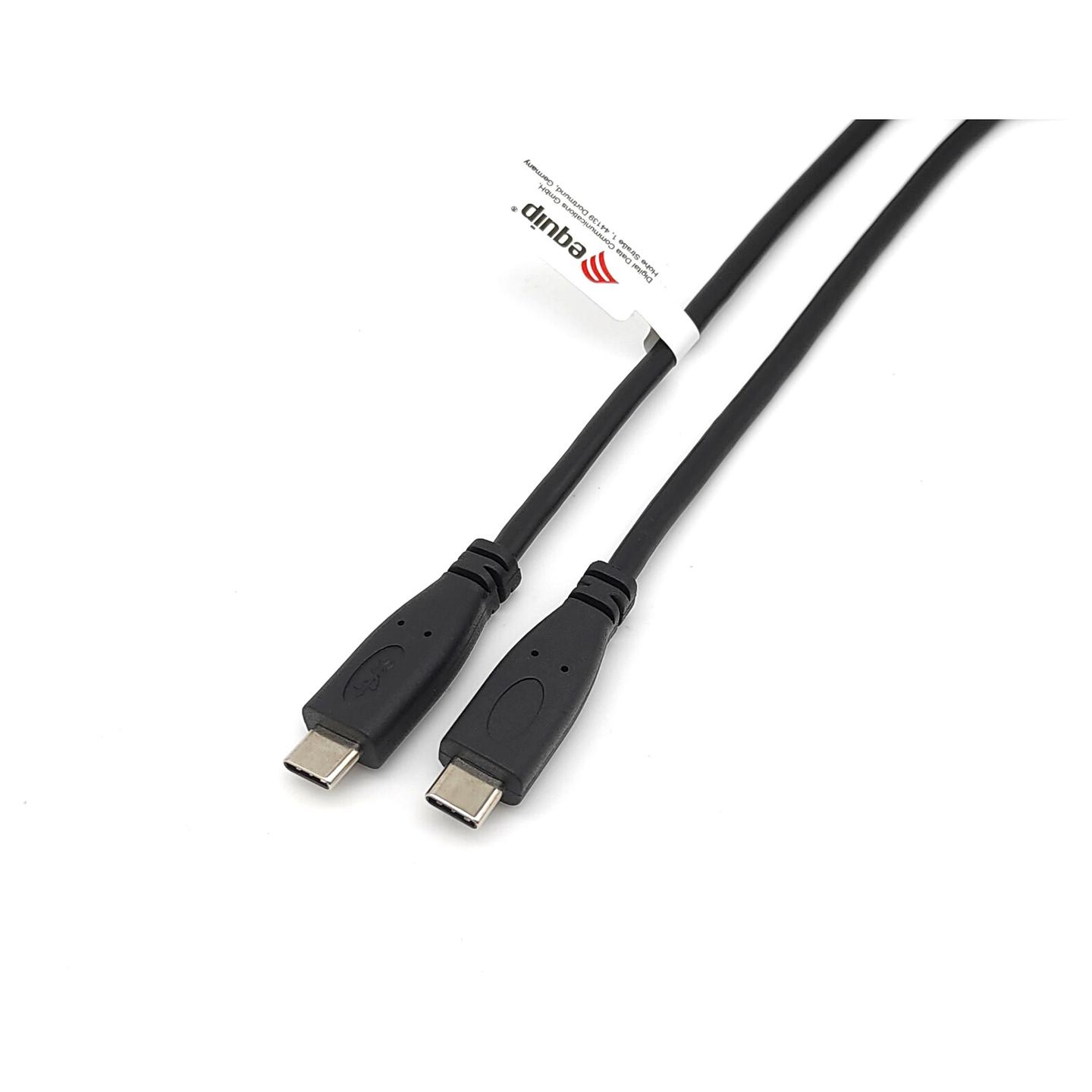 Kabllo USB Equip 128832 / USB-C në USB-C / USB 2.0 / 480 Mbit/s / PD 60W / 0.3m - Zezë - 2