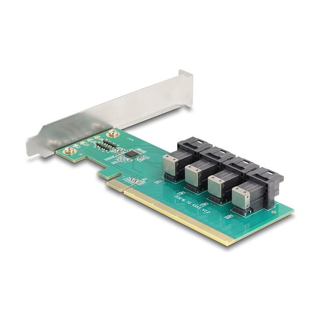 Kartë Zgjerimi PCI Express Delock 90777 / PCIe 4.0 x16 / 4x SFF-8643 NVMe / Bifurcation / Low Profile - 2