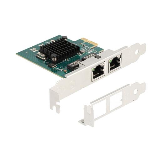 Karta të Rrjetit Delock 88206 / PCIe 2.0 x1 / 2x Gigabit LAN RJ45 / 1000Mbps / Broadcom BCM5720 / Low Profile - 4