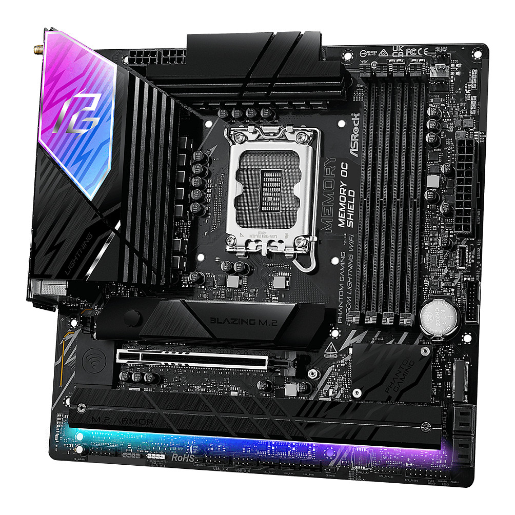 Pllakë Amë ASRock B860M Lightning WiFi / Intel LGA1851 / B860 / DDR5 / Micro-ATX / Wi-Fi 6E / 2.5GbE LAN - 5