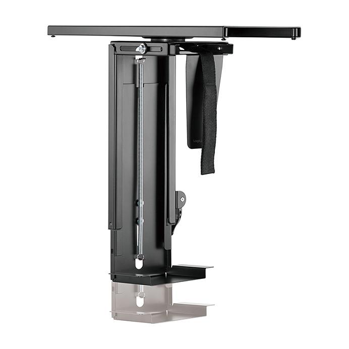 Mbajtëse për CPU LogiLink , e rregullueshme , nën tavolinë , me shinë rrëshqitëse , Easy-Locking , 360° , deri 10kg - Zezë - 4