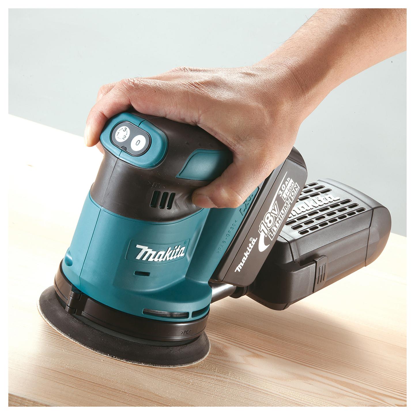 Makinë Lëmuese Ekscentrike Makita DBO180Z LXT, 18V, 125mm, 7000-11000opm, 2.8mm - Zezë/Blu - 4
