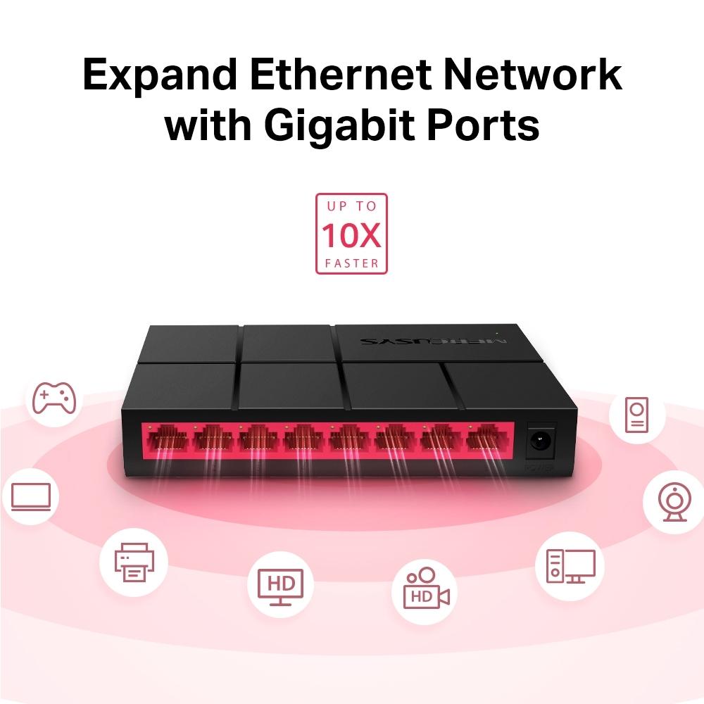 Switch Mercusys MS108G / 8-Port Gigabit / Unmanaged / Desktop - Zezë - 3