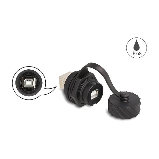 Kabllo USB DeLOCK 88004, USB 2.0 Type-B femër në femër, IP68 - Zezë - 2