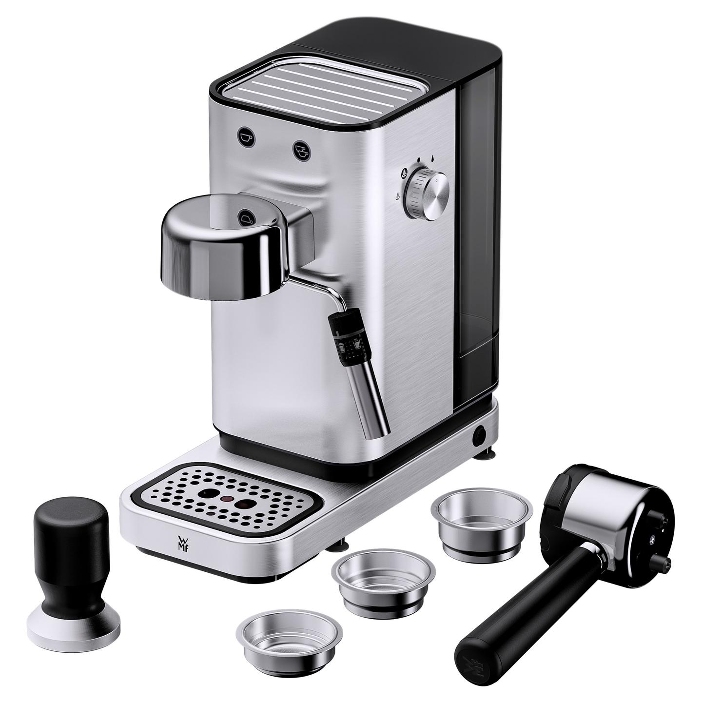 Aparat Manual për Espresso WMF Lumero 04.1237.0011, 1350 W, 15 bar, Rezervuar 1.4 L – Argjend/Zezë - 2