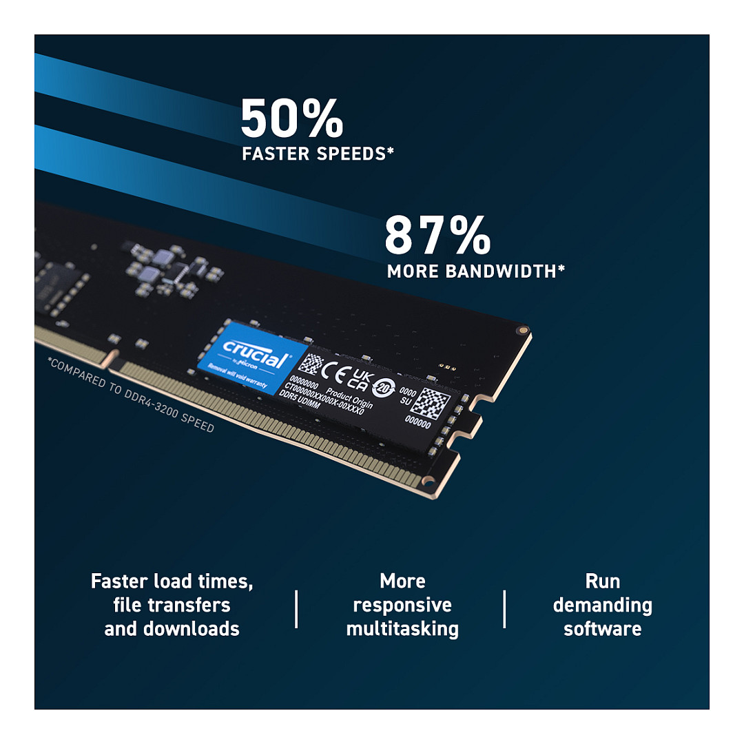 RAM Memorie DDR5 Crucial / 8GB / DIMM / 5600MHz / 288-pin - 3