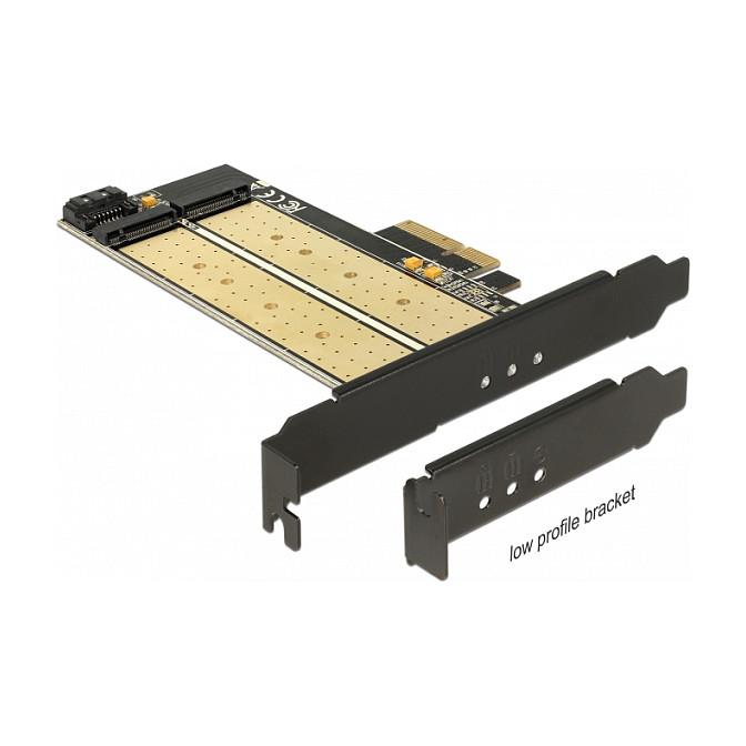 Kartë Zgjerimi PCI Express Delock 89630 / PCIe 4.0 x4 / 1x M.2 SATA + 1x M.2 NVMe / Low Profile - 3