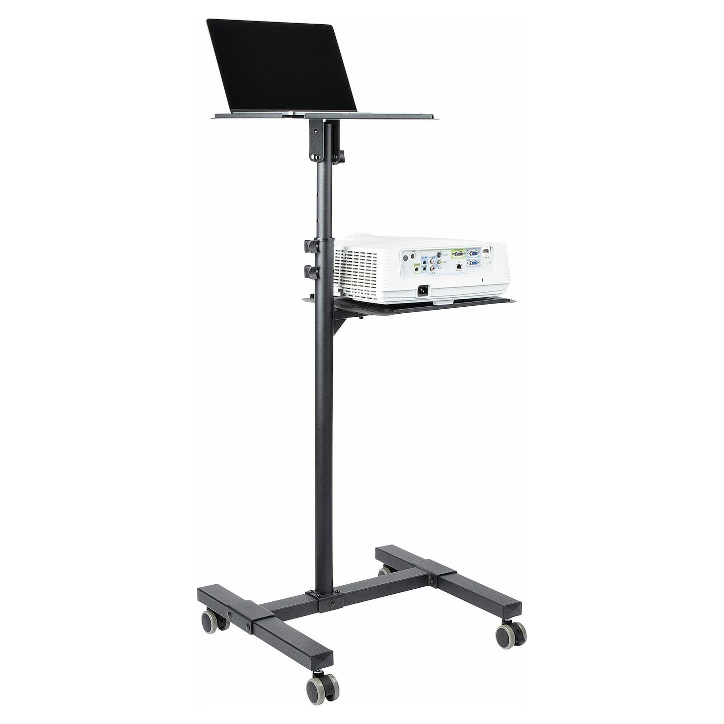 Karrocë Mobile për Projektor dhe Laptop StarTech.com ADJPROJCART, 2 Rafte, 10kg për Raft, Lartësi e Rregullueshme, ±12°, 4 Rrota - Zezë - 4