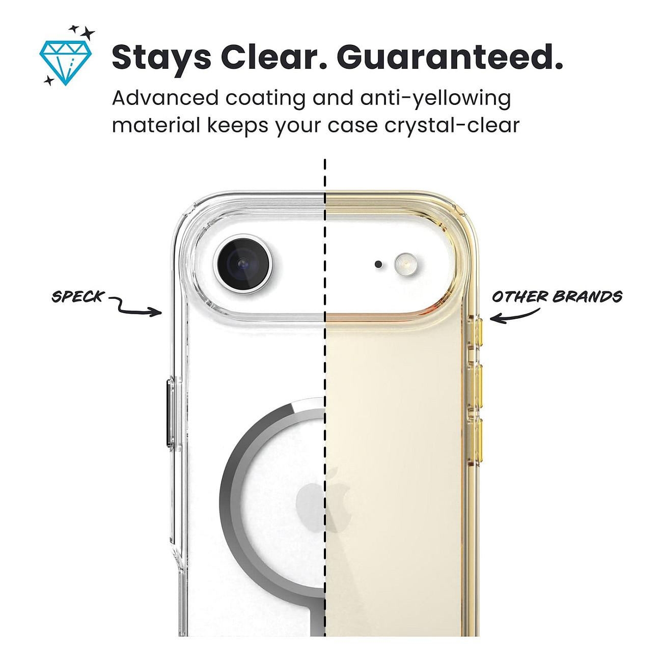 Case për Telefon Speck Presidio Perfect Clear MagSafe, iPhone Air, MagSafe, Mbrojtje deri 4m - Transparent/Argjendtë - 4