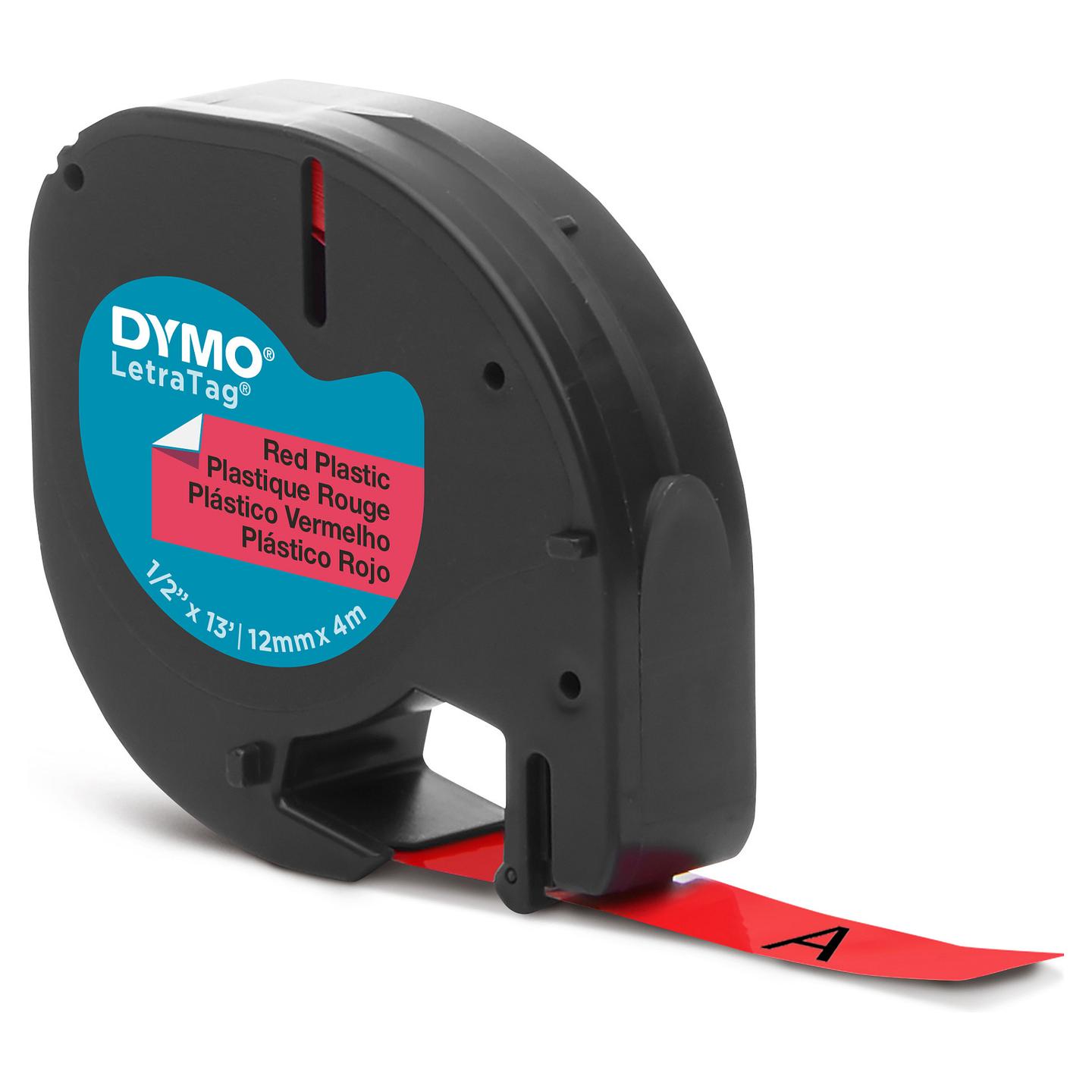 Shirit për Printer DYMO LetraTag S0721630 / 12 mm × 4 m - Zezë mbi Kuqe - 11