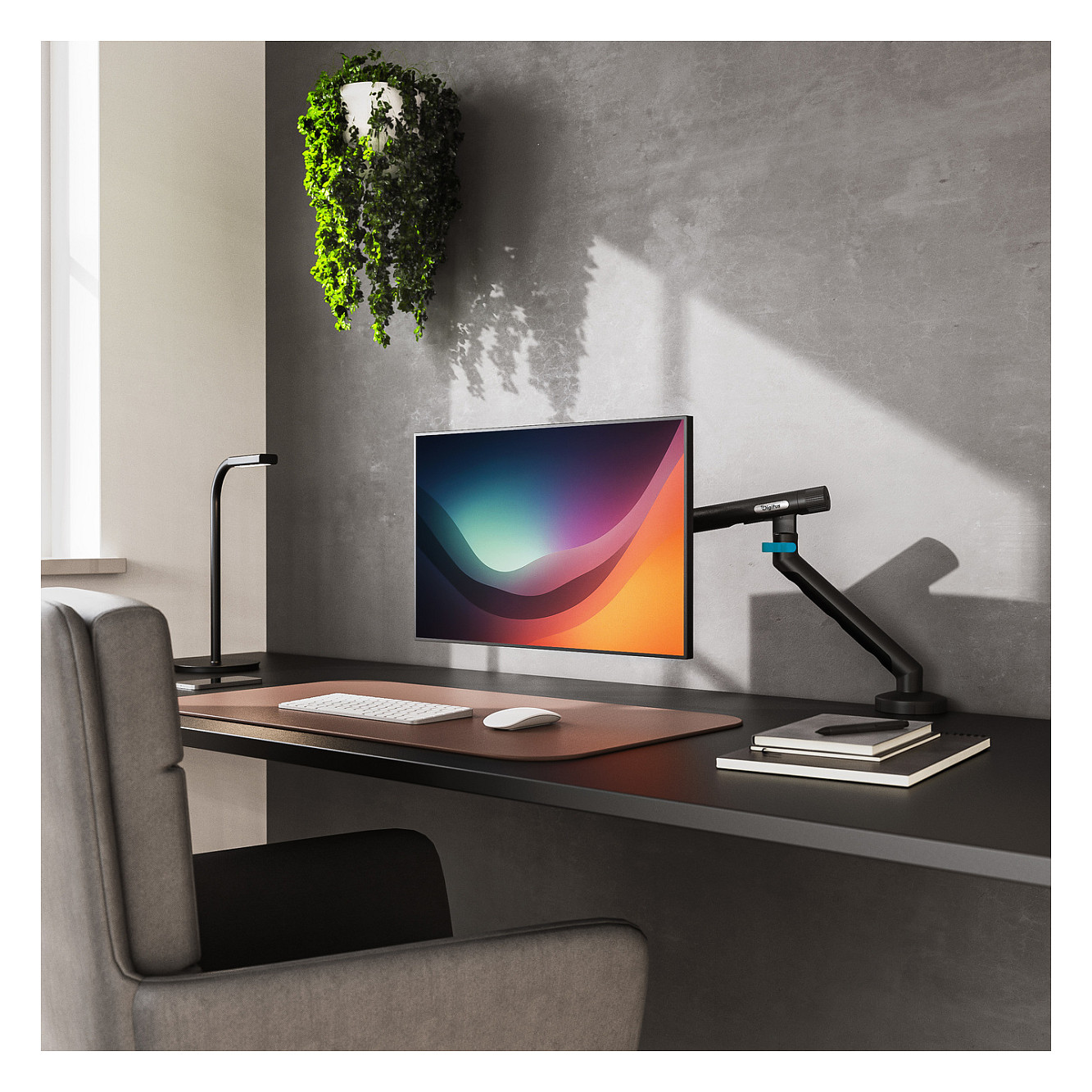 Mbajtëse për Monitor DIGITUS Single Design / 15″–35″ / deri në 10 kg / Sustë Mekanike / VESA 75×75, 100×100 / e Rregullueshme - Zezë - 6