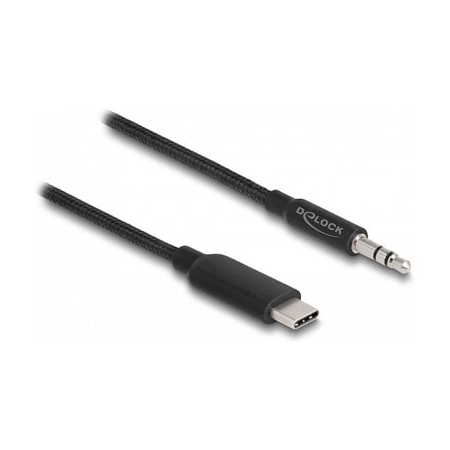 Kabllo Audio DeLOCK 85208, USB-C në Jack Stereo 3.5 mm, 1 m - Zezë - 2