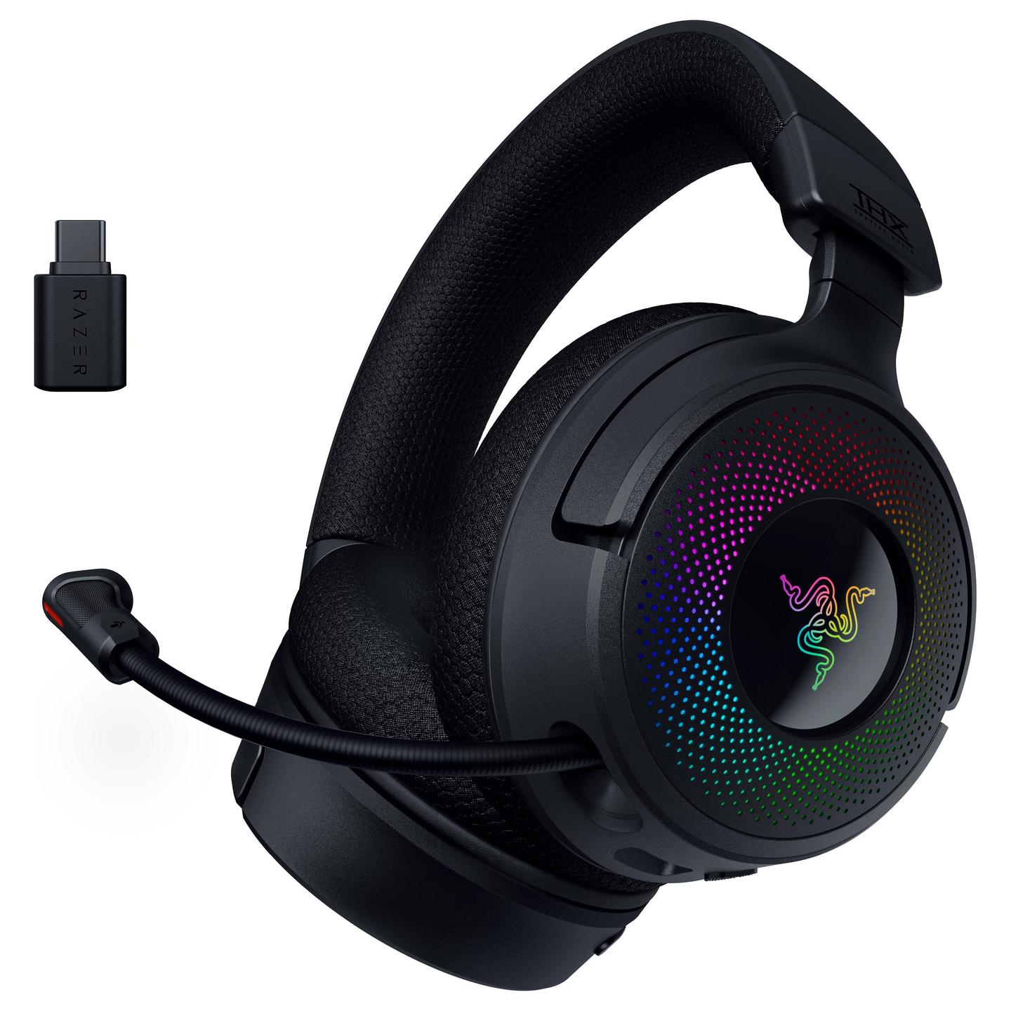 Kufje Gaming Razer Kraken V4, Wireless 2.4GHz, Bluetooth 5.3, USB, 40mm, Mikrofon - Zezë - 5