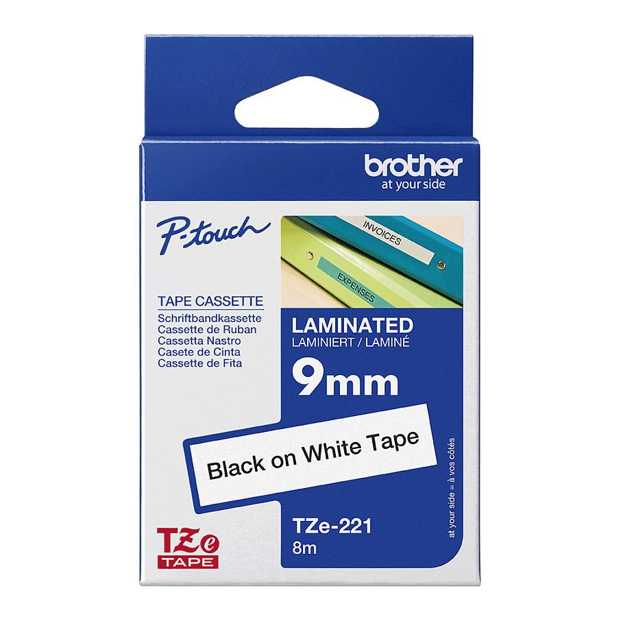Label Brother TZe-221 Laminated Label Tape Original / 9mm x 8m - Zezë / Bardhë - 4
