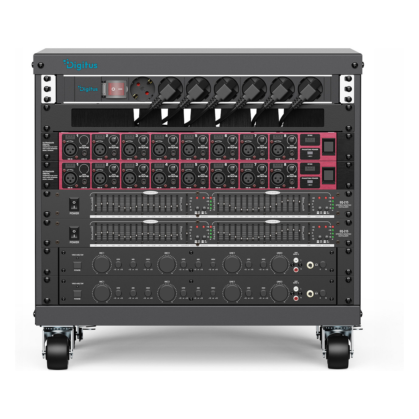 DIGITUS DN-48000 Universal 19" Equipment Rack / 8U / me Rrota / 420×507×460mm – Zezë - 2