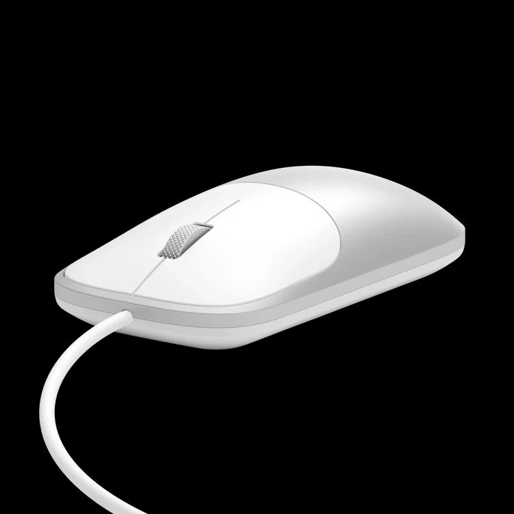 Maus me kabllo Satechi Slim LX / USB-C + USB-A / 1200 DPI / 2 Butona / 1.2m - Argjend - 3