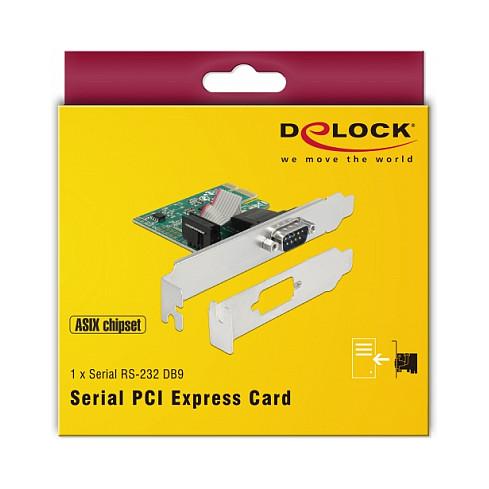 Kartë Zgjerimi PCI Express Delock 89948 / PCIe 2.0 x1 / 1x RS-232 DB9 / 230.4Kbps / ASIX AX99100 / Low Profile - 5