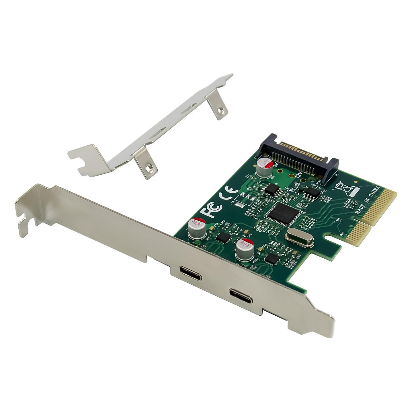 Kartë Zgjerimi Conceptronic EMRICK13G, PCI Express 3.0 x4, 2x USB-C 3.2 Gen 2, 10Gbps, ASM3142, Low Profile