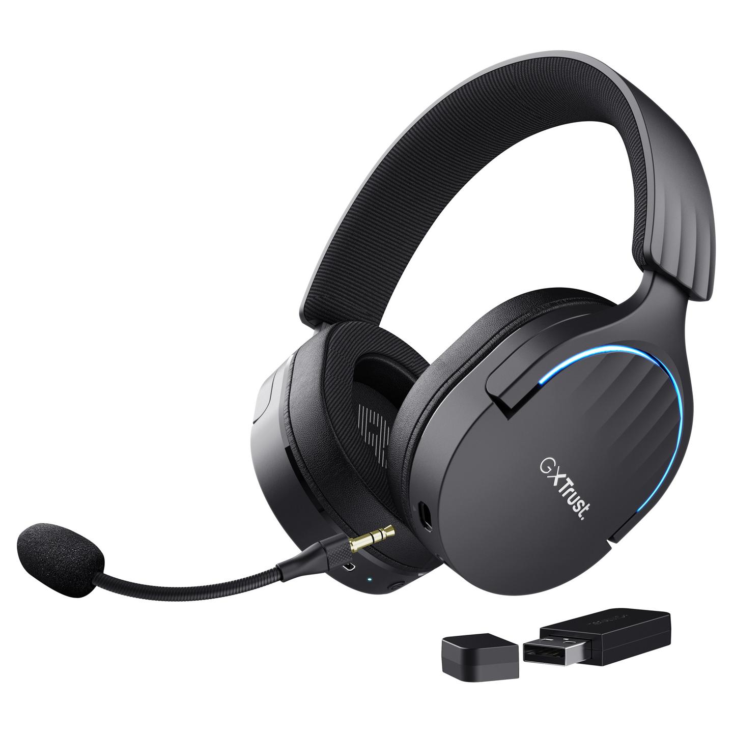 Kufje Gaming Trust GXT 491 Fayzo, 50mm, Wireless & Wired, 2.4GHz, Bluetooth, 7.1, RGB - Zezë
