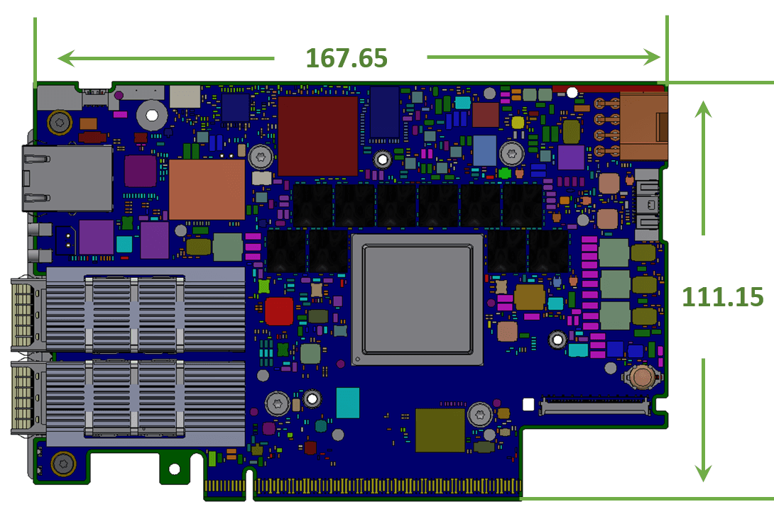 Aksesor për Disqe NVIDIA BlueField-3 B3220SH E-Series, 16-Core Arm, 2x QSFP112, 200Gb/s, PCI Express 5.0 x16, 48GB DDR5 ECC, 40GB eMMC + 128GB SSD, FHHL - 2
