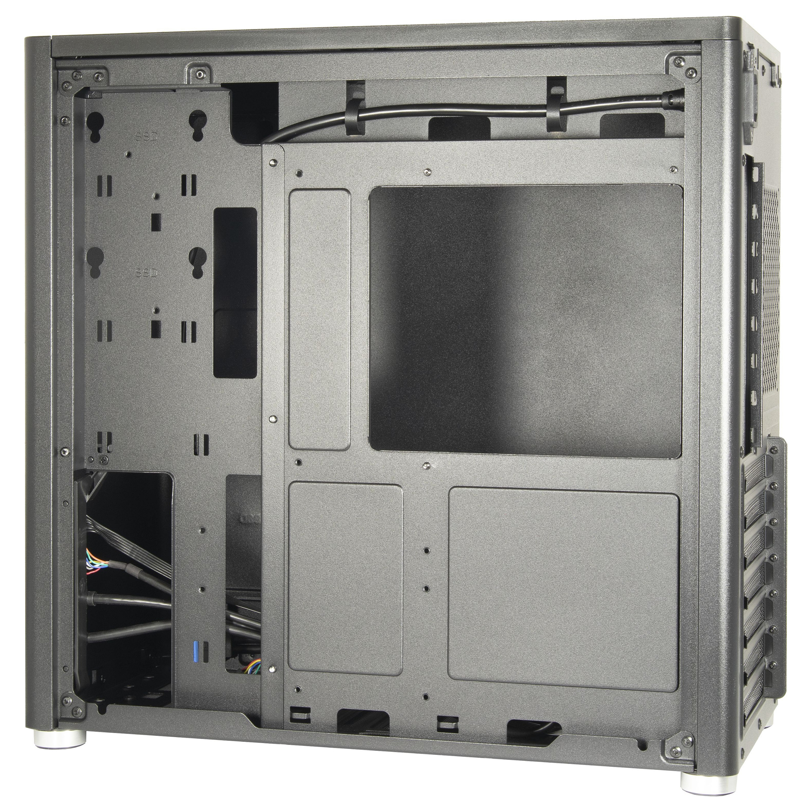Kasë PC Inter-Tech X2 Duplex Pro / Midi Tower / ATX / 1x USB-A 3.2 Gen2 + 1x USB-C 3.2 Gen2 / 3x 2.5" + 1x 2.5"/3.5" Bay - Zezë - 7