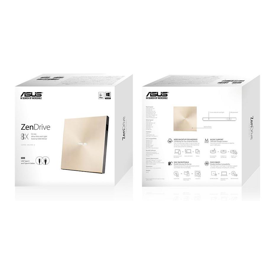 DVD e Jashtme ASUS ZenDrive U9M / DVD±RW / M-DISC / USB 2.0 / USB-C + USB-A – Ari - 6