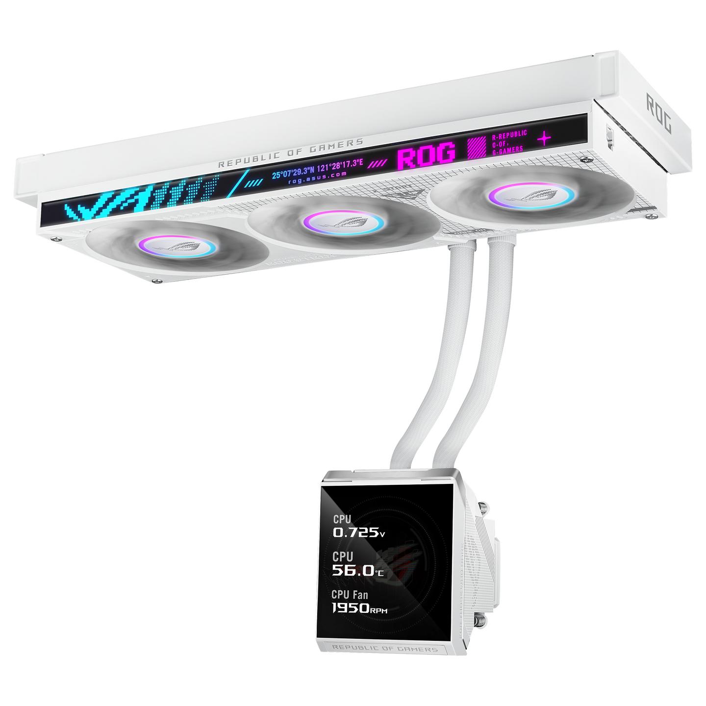 Ftohës për Procesor ASUS ROG Strix SLC IV 360 ARGB LCD / AIO 360mm / ARGB / LCD 5.08" / 3x Fan – Bardhë - 5