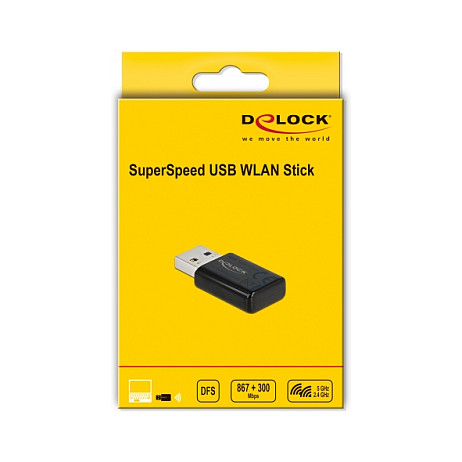 Kartelë Rrjeti DeLOCK 12550 / USB 3.2 Gen 1 / Wi-Fi 5 / Dual-Band / 867 + 300Mbps – Zezë - 4