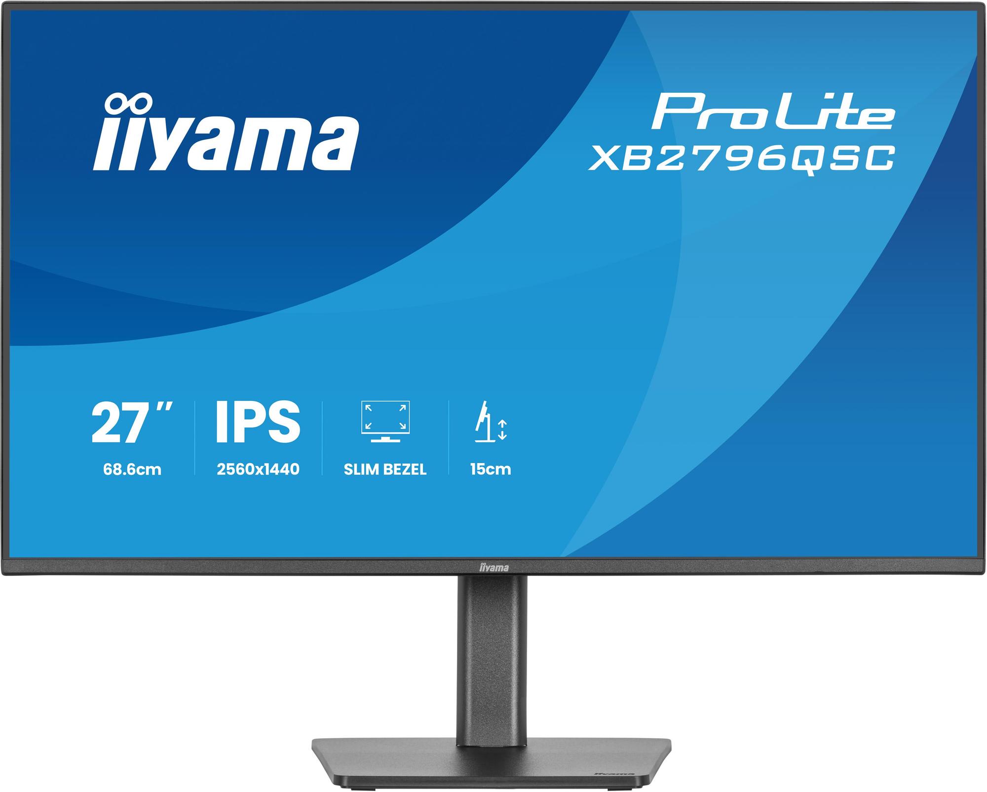 Monitor iiyama ProLite XB2796QSC / XB2796QSC-B1 / 27" / QHD / 144 Hz / IPS / USB-C 65W - Zezë - 2