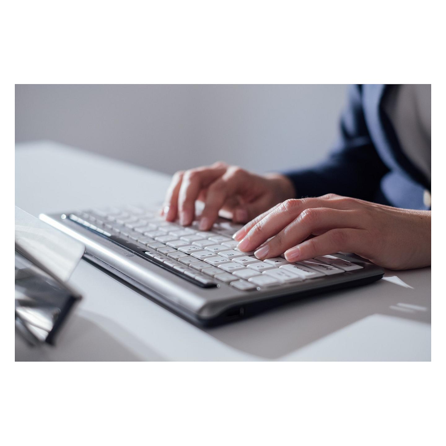Tastierë me kabllo BakkerElkhuizen S-board 840 / US QWERTY / Scissor / Tenkeyless - Gri e çelët/Bardhë - 4