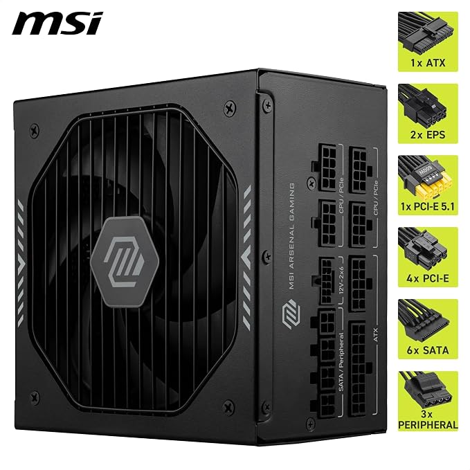 Furnizues Energjie MSI MAG A1200PLS PCIE5 / 1200W / 80 PLUS Platinum / ATX 3.1 / PCIe 5.1 / Fully Modular - Zezë - 3