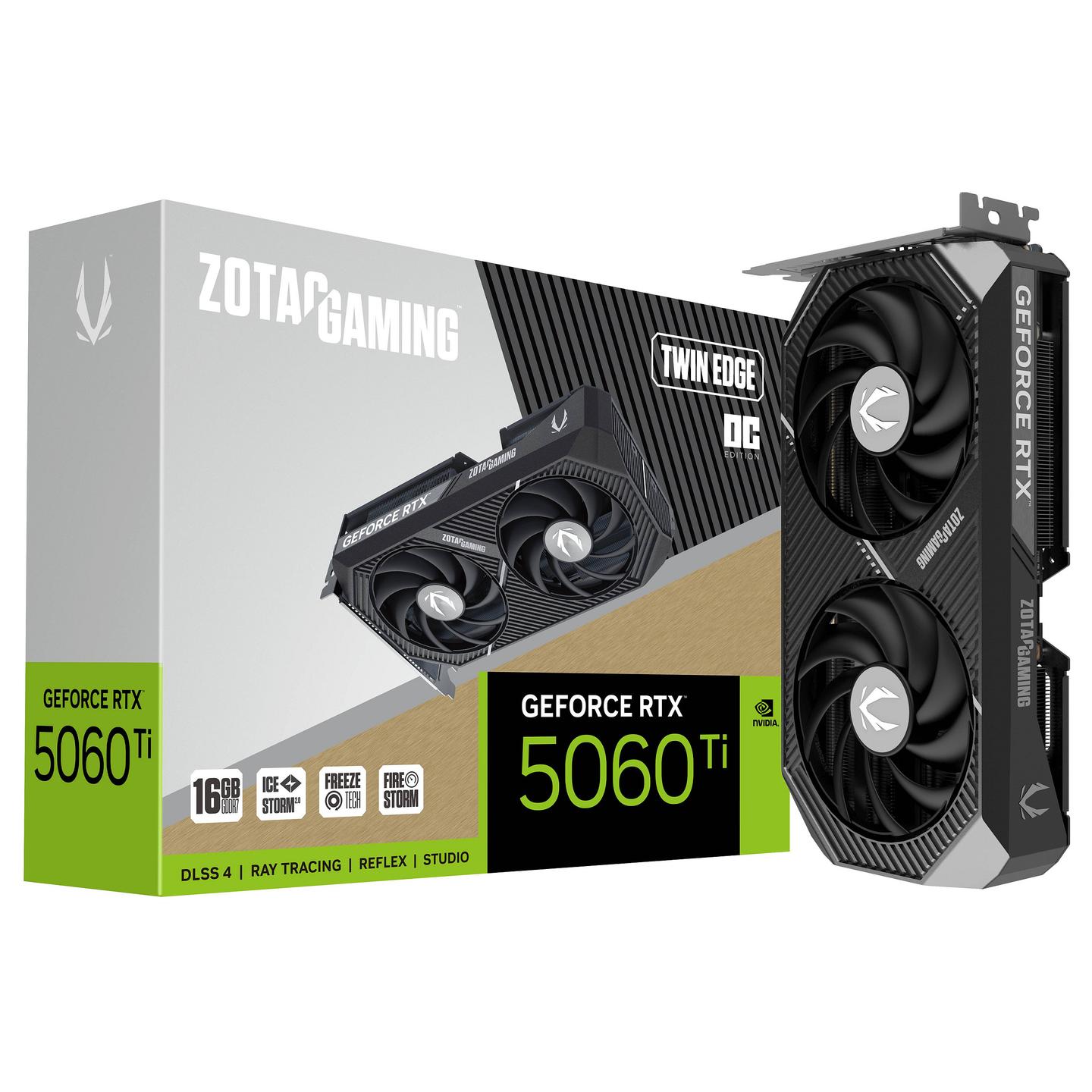 Kartelë Grafike NVIDIA GeForce RTX 5060 Ti / 16GB GDDR7 / 128-bit / ZOTAC GAMING Twin Edge OC / 2 Fans - 8