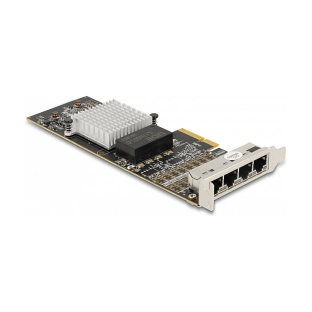 Karta të Rrjetit Delock 88606, PCI Express x4, 4x Gigabit LAN RJ45, 10/100/1000Mbps, Intel i350, Low Profile + Full Height