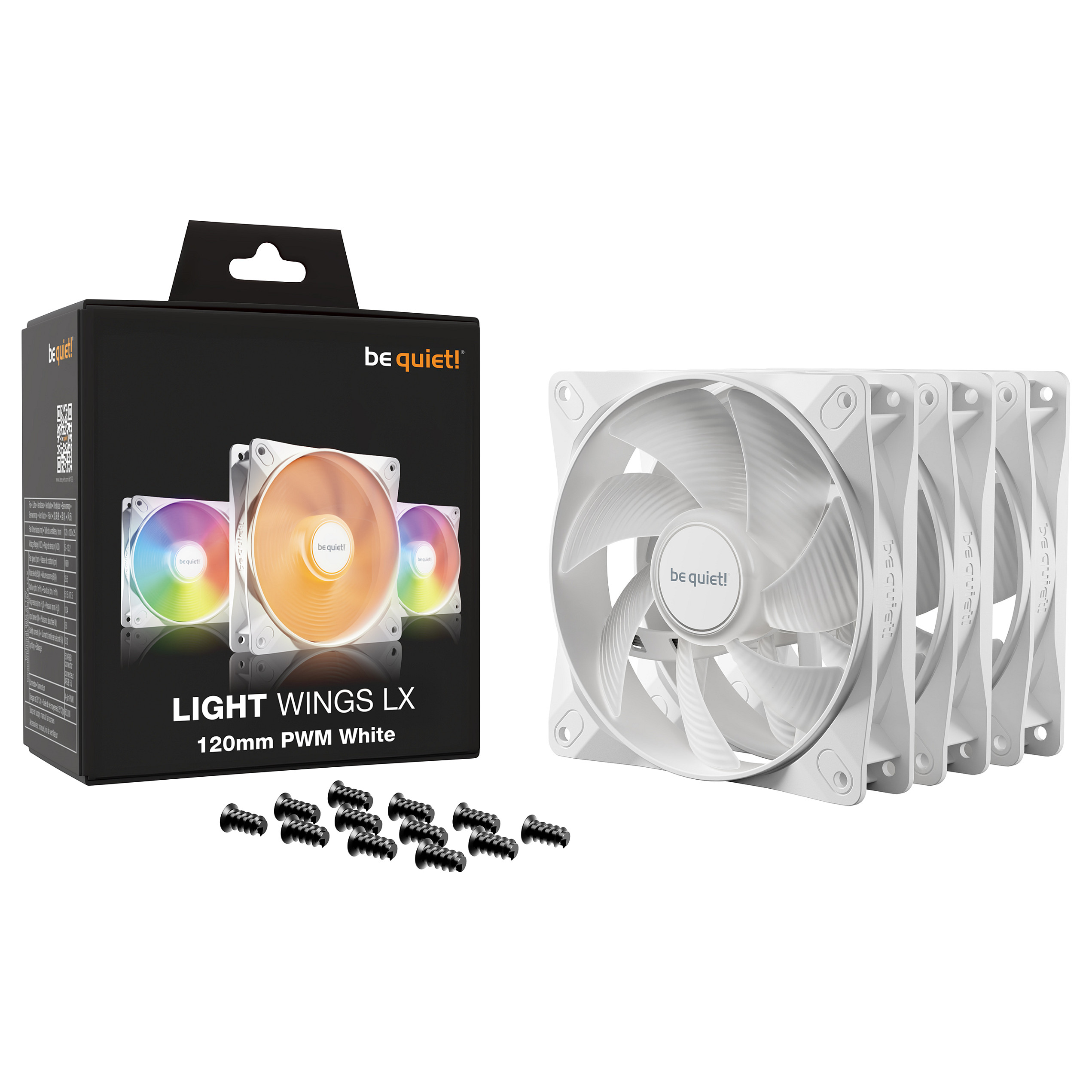 Ftohës për Kasë 120mm Be quiet! Light Wings LX PWM 3-Pack – Bardhë - 5