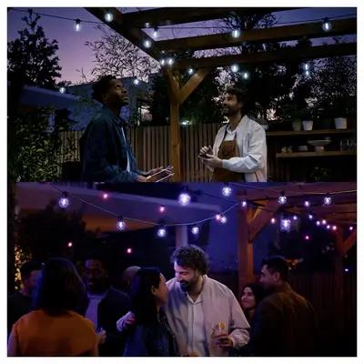 Ndriçues Philips Hue Festavia Globe Outdoor, LED Inteligjent, 14 m, RGBW, Bluetooth, Zigbee, IP65 – Zezë - 4