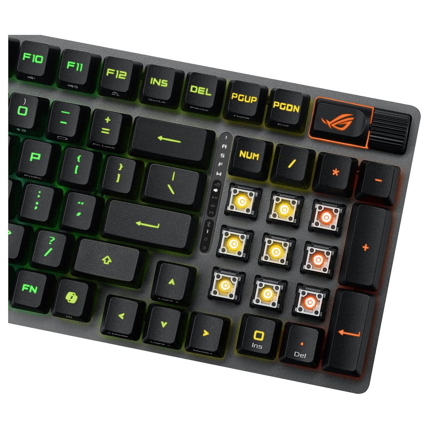 Tastierë Gaming ASUS ROG Strix Scope II 96 RX / Mekanike / Optical Switch (ROG RX Red) / Wired&Wireless / USB-C + Bluetooth+ RF 2.4GHz / Francez – Zezë - 10