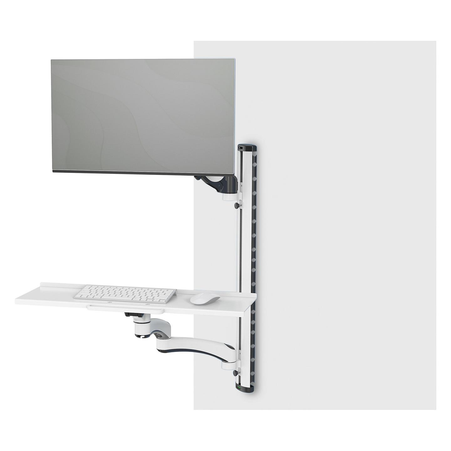 Mbajtëse Muri për Monitor DIGITUS DA-90451 / 1 Monitor / deri 32" / 8kg / Gas Spring / Rregullim Lartësie / Tastierë & Maus / Swivel 180° - Zezë/Bardhë - 3