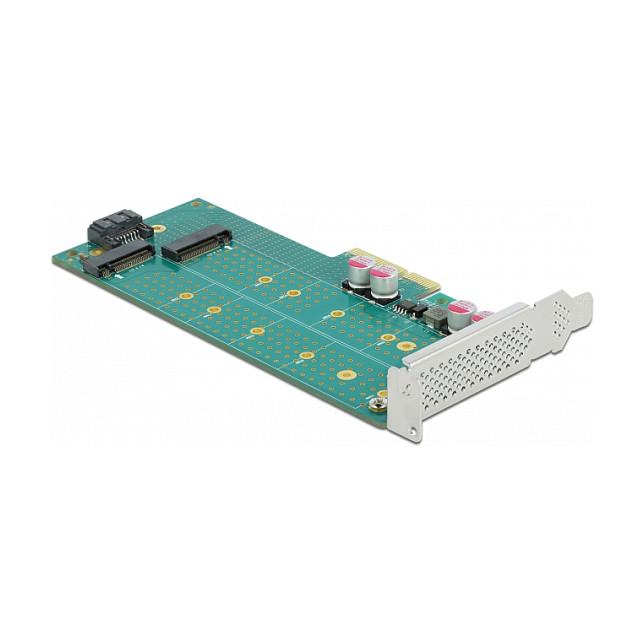 Kartë Zgjerimi Delock 89047, PCI Express 4.0 x4, 1x M.2 SATA Key B + 1x M.2 NVMe Key M, Low Profile - 4