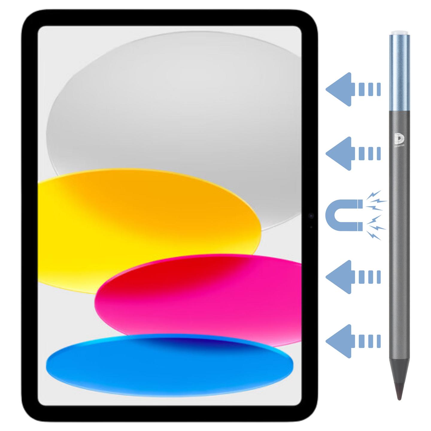 Aksesorë për Tablet DEQSTER Pencil 2 / Për iPad / Palm Rejection / Tilt Function / USB-C / 10.5 Orë – Gri/Blu - 7