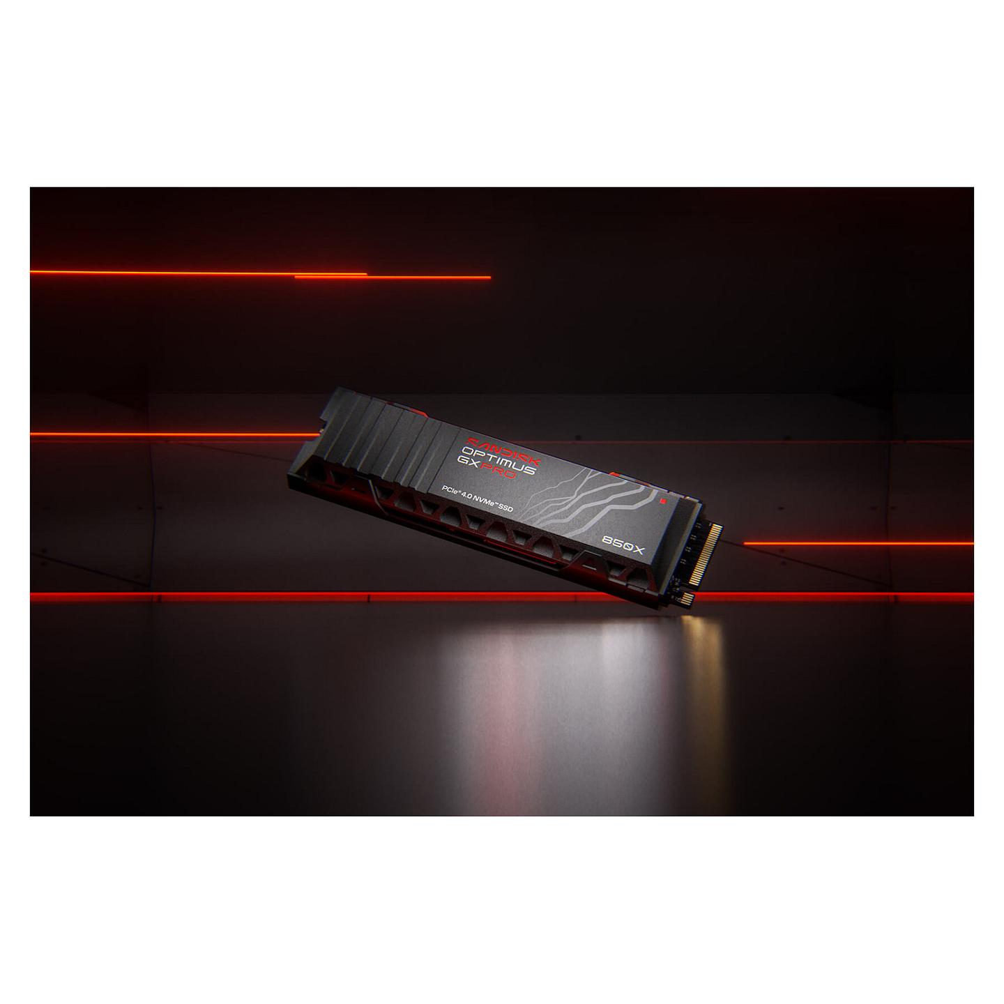 SSD e Brendshme SanDisk Optimus GX PRO 850X, 4TB, M.2 2280, PCIe 4.0 x4, NVMe, 7300MB/s Read, 6600MB/s Write, Heatsink - 3