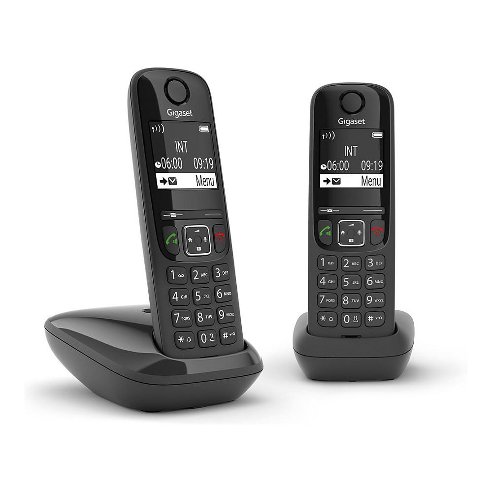 Telefon DECT Gigaset AS690 Duo, 2 Handset, 2", LCD, 96x64, DECT/GAP, Hands-Free, 100 Kontakte - Zezë - 2