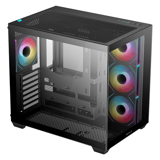 Kasë DeepCool CG530 4F / Mid-Tower / ATX-M-ATX-ITX / 4x120mm ARGB / USB Type-C / Xham i Temperuar - Zezë - 3