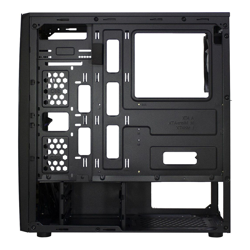 Kasë PC Inter-Tech Thunder / Midi Tower / ATX / 1x 120mm LED Fan / Acrylic Side Panel - Zezë - 7