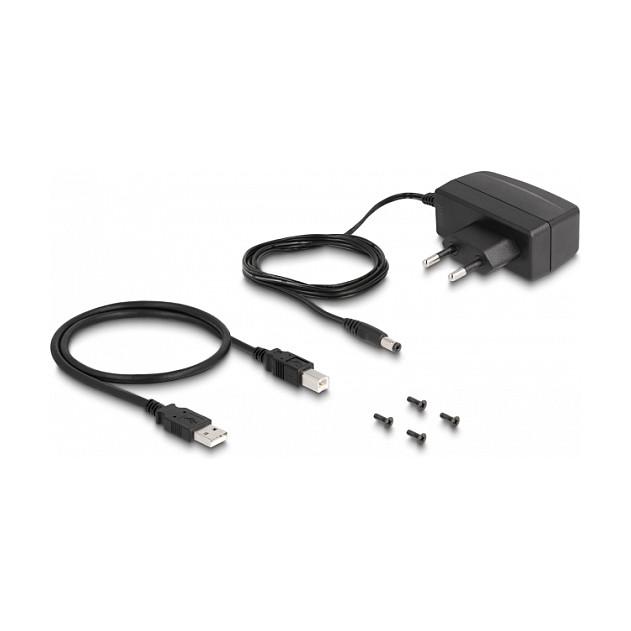 Hub USB DeLOCK 64226 / USB 2.0 / 4x USB-A / Izolim 5 kV / 480 Mbit/s / USB-B / Montim DIN Rail - Zezë - 3