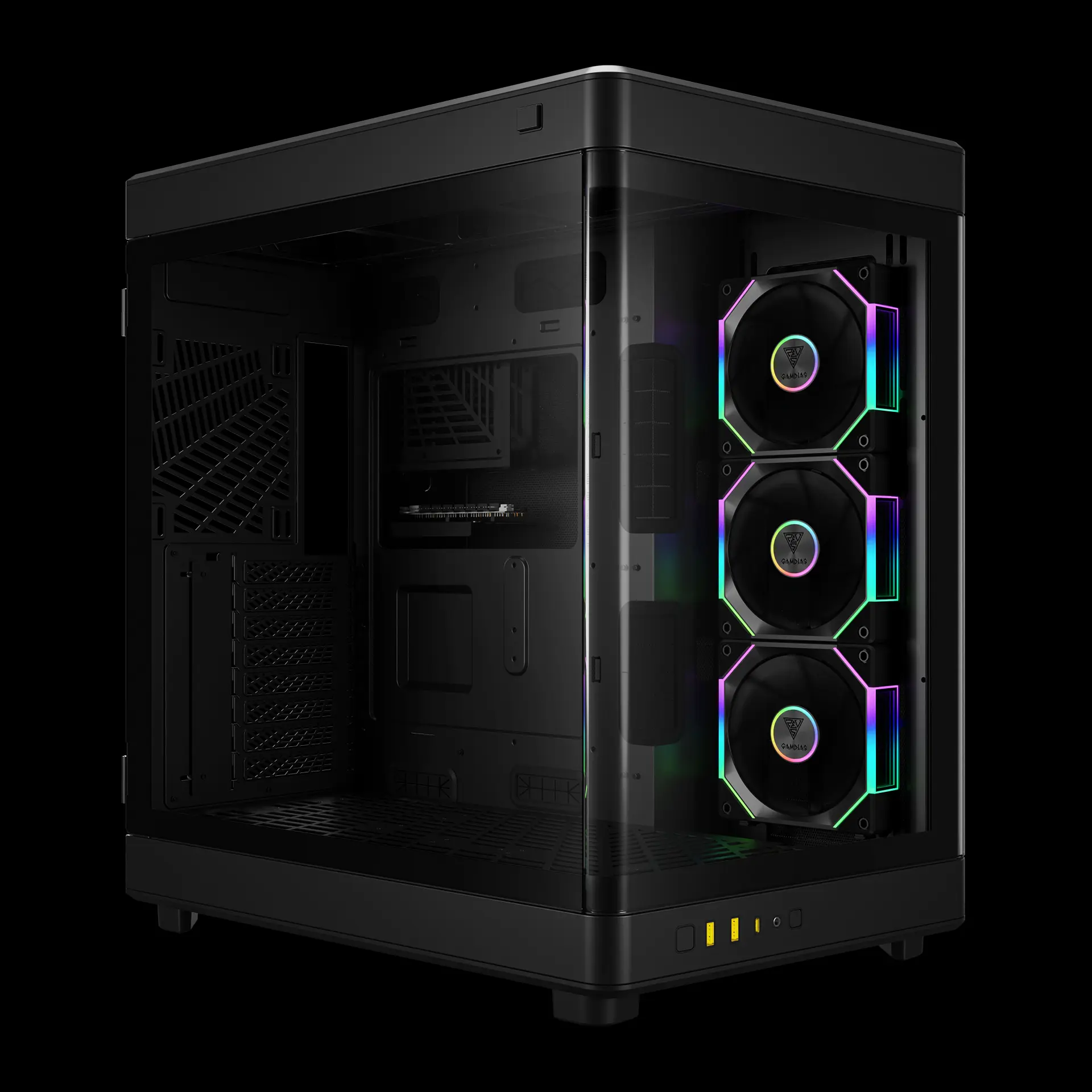 Kasë GAMDIAS NESO P1 PRO / Full Tower / E-ATX / 3x 120mm ARGB Fan / Tempered Glass - Zezë - 2
